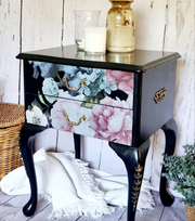 Vintage Shabby Chic Queen Anne Bedside Table